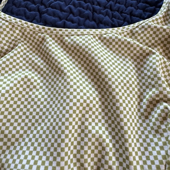 Fabletics Green & White Checkered sports bra - Picture 2 of 6